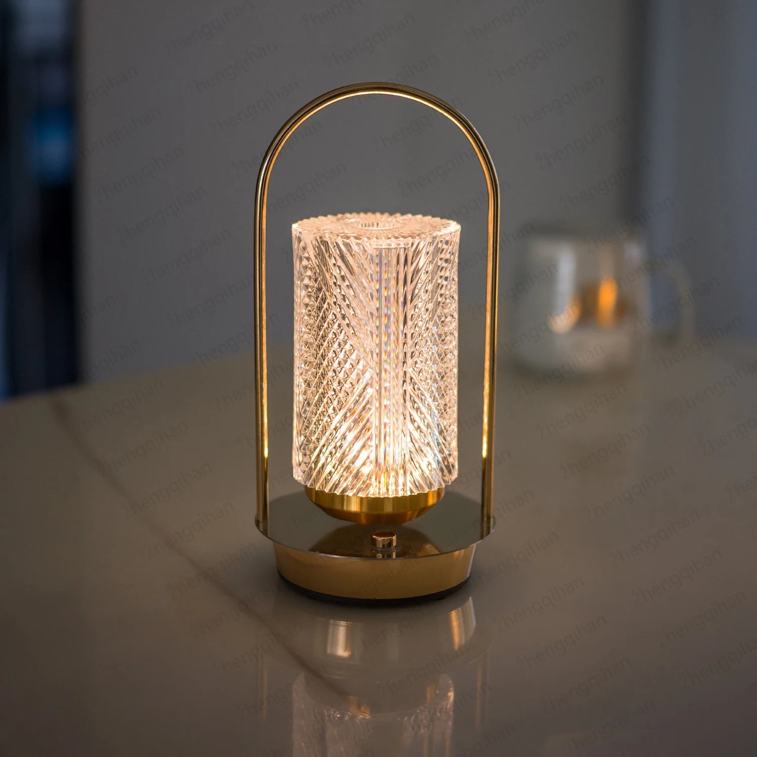 Wireless Table Lamp Rechargeable  Portable Bedroom Bedside Touch Crystal Desk Lamp Night Light LED Decor Lights for Bar Coffee