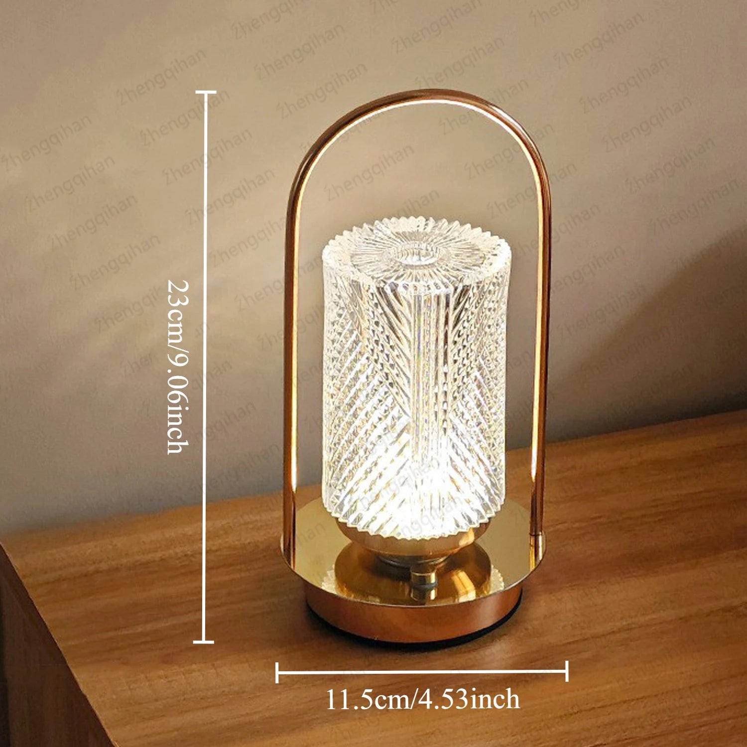 Wireless Table Lamp Rechargeable  Portable Bedroom Bedside Touch Crystal Desk Lamp Night Light LED Decor Lights for Bar Coffee