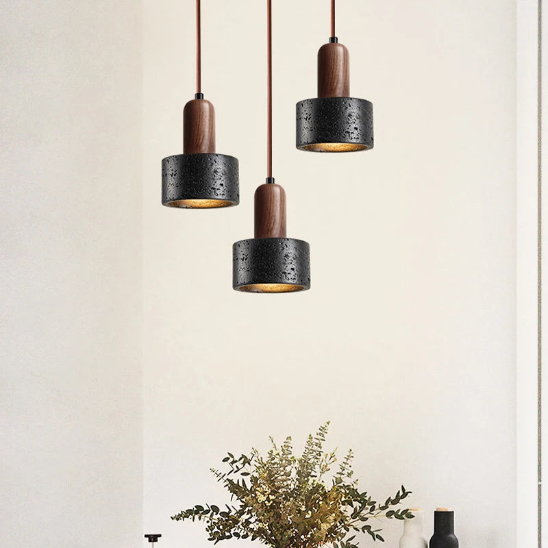 Black hole stone minimalist minimalist modern bedroom bedhead designer Nordic black restaurant bar personality chandelier