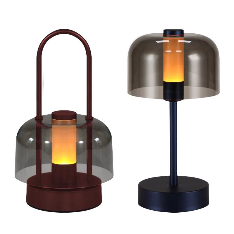 Modern Retro Nordic Desk Lamp Rechargeable Indoor Table Lamp Camping Lamp Night Light for Bedroom Campe Reading Home Decoration