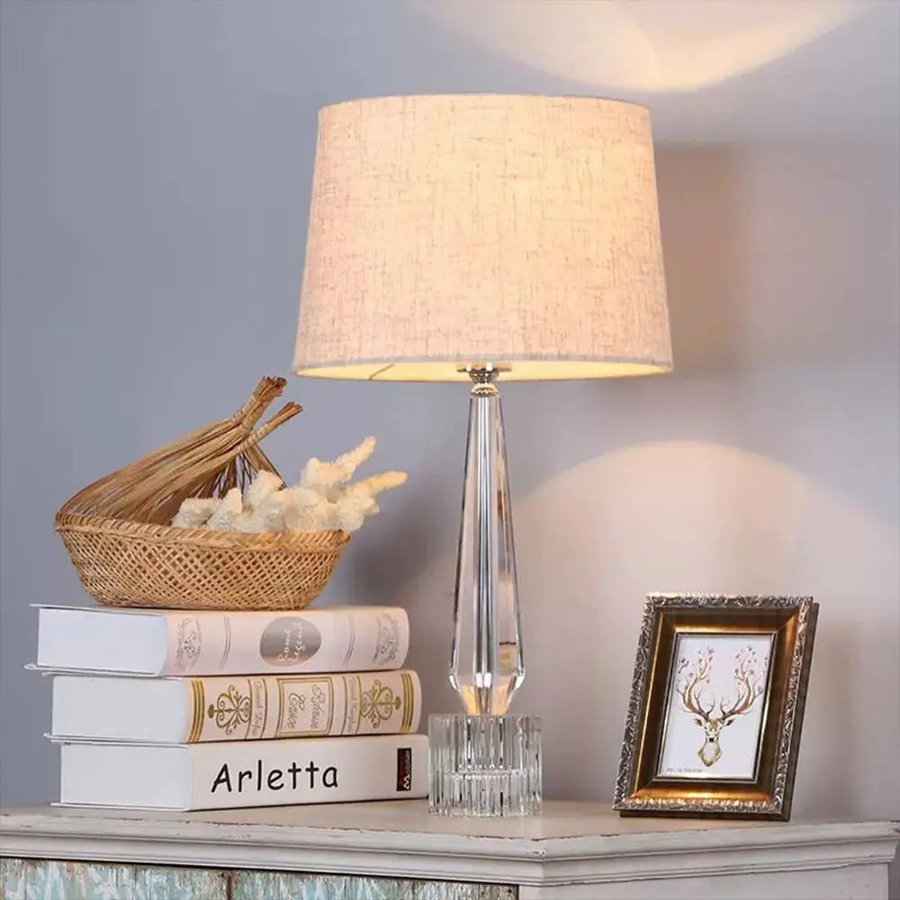 Modern Crystal Table Lamp Living Room Bedroom Bedside Table Remote Control Desk Lamp Room Decoration LED Light Fixture