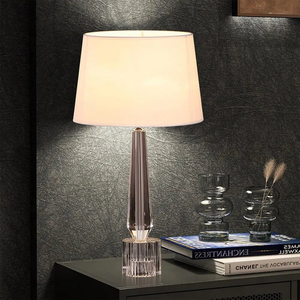 Modern Crystal Table Lamp Living Room Bedroom Bedside Table Remote Control Desk Lamp Room Decoration LED Light Fixture