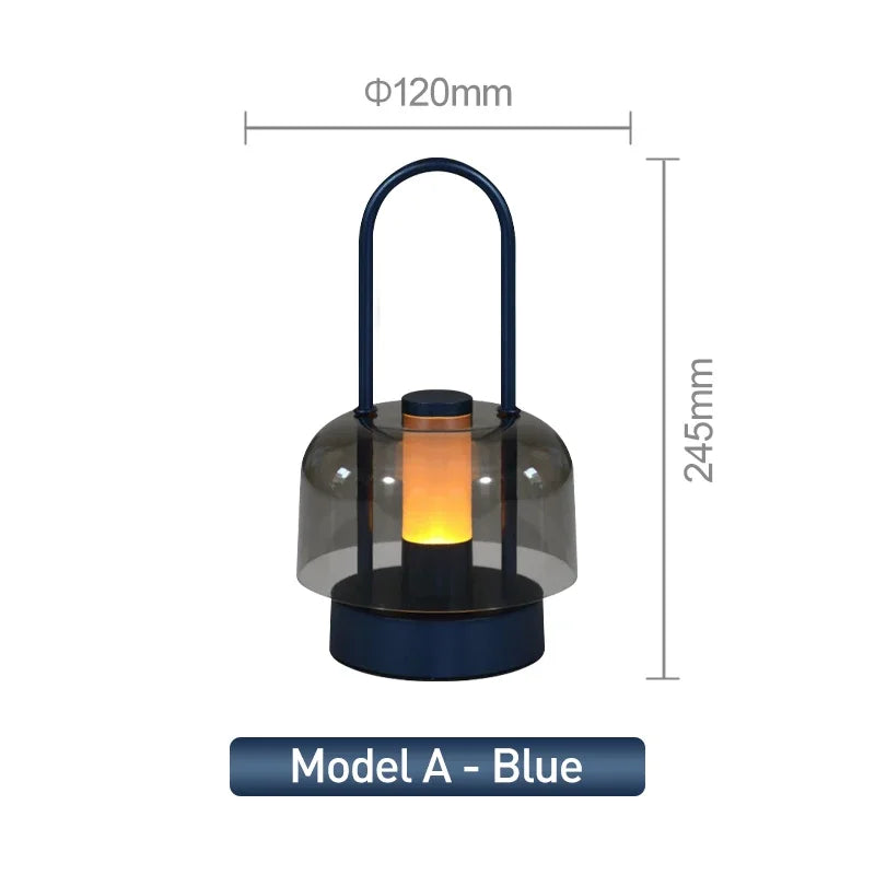 Modern Retro Nordic Desk Lamp Rechargeable Indoor Table Lamp Camping Lamp Night Light for Bedroom Campe Reading Home Decoration