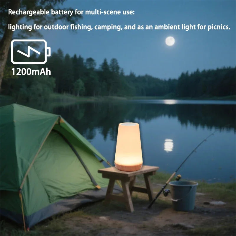 Table Lamp Bedside Light For Bedroom  Color Modes Remote Control Touch Dimmable USB Rechargeable Portable Night Lamp