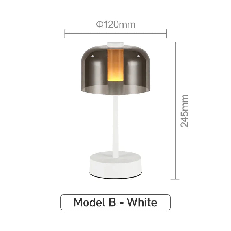 Modern Retro Nordic Desk Lamp Rechargeable Indoor Table Lamp Camping Lamp Night Light for Bedroom Campe Reading Home Decoration
