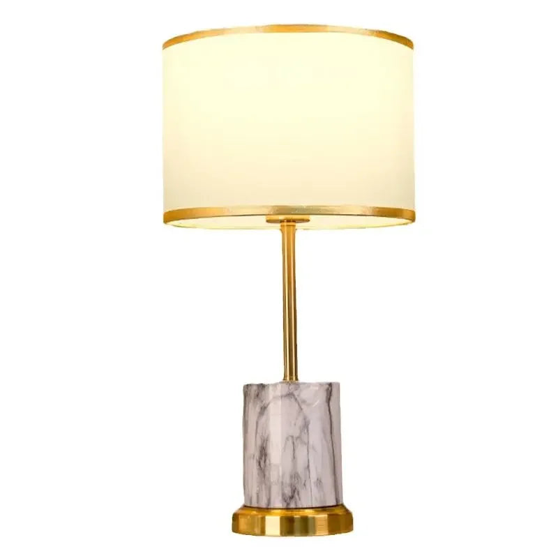New Simple LED Fabric Lampshade American Table Lamp Bedroom Bedside Atmosphere Lighting Lamps