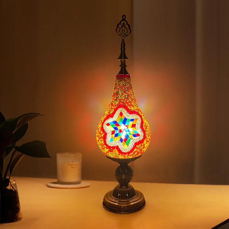 Moroccan Stained Glass Mosaic Table Lamp for Decor And Desk Lighting Ideal for Hallways Bedrooms Living Rooms & Studies