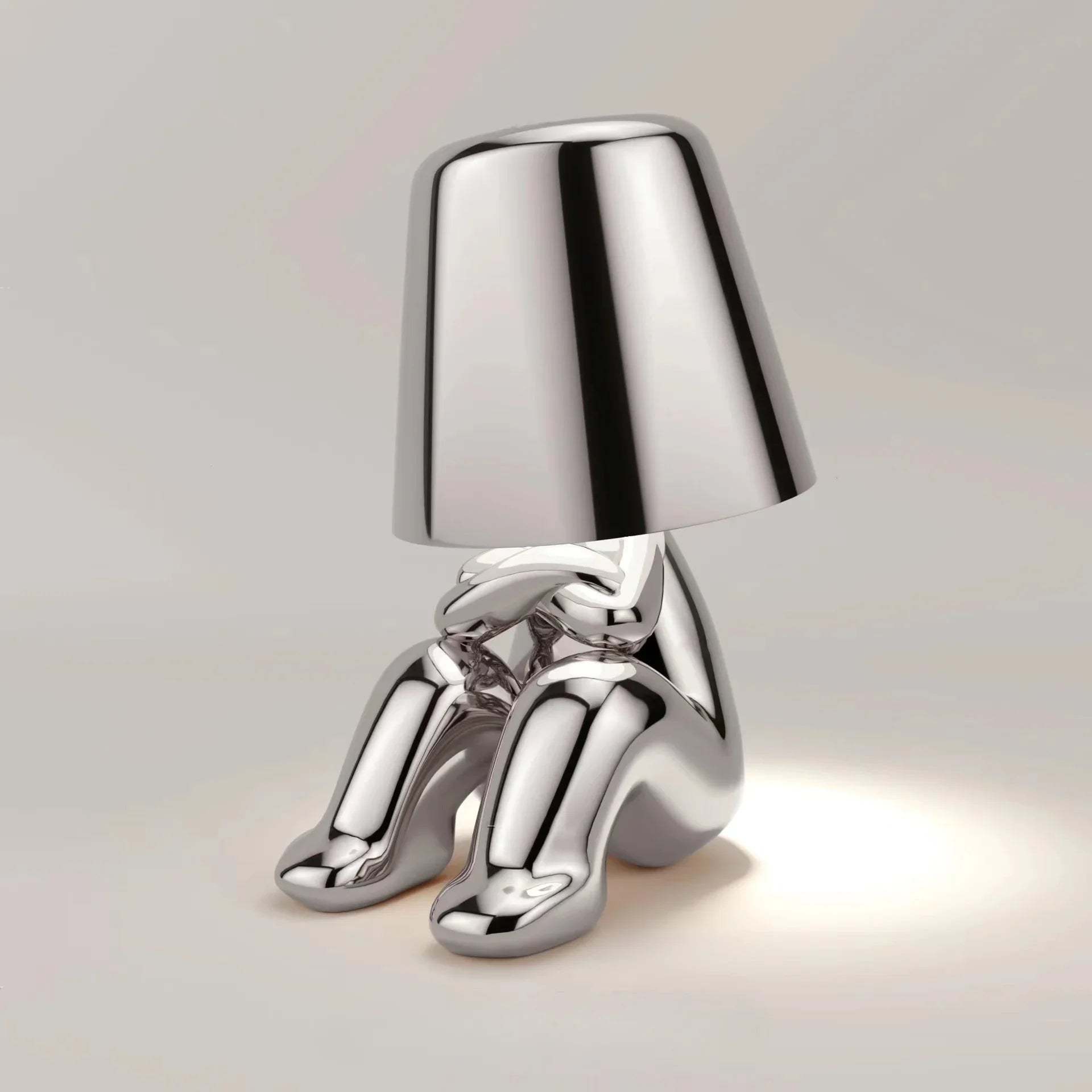 Modern New Thinker Golden Statue Desk Lamp Bedroom Touch Atmosphere Usb Charging Decorative Desk Lamp Ornament