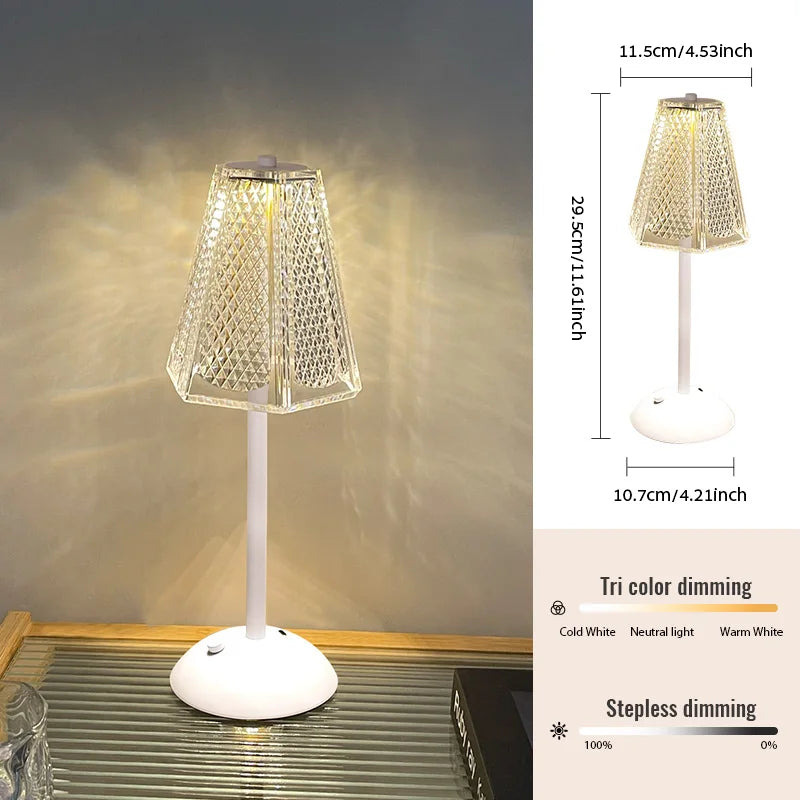 LED Table Lamp touch lamp rechargeable LED light vintage lamp Wireless Reading lamp for bedroom desk lamp bedside table Bar home