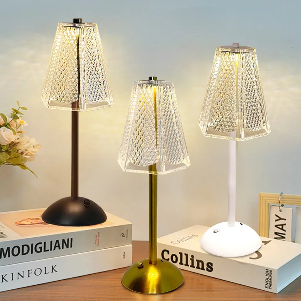 LED Table Lamp touch lamp rechargeable LED light vintage lamp Wireless Reading lamp for bedroom desk lamp bedside table Bar home