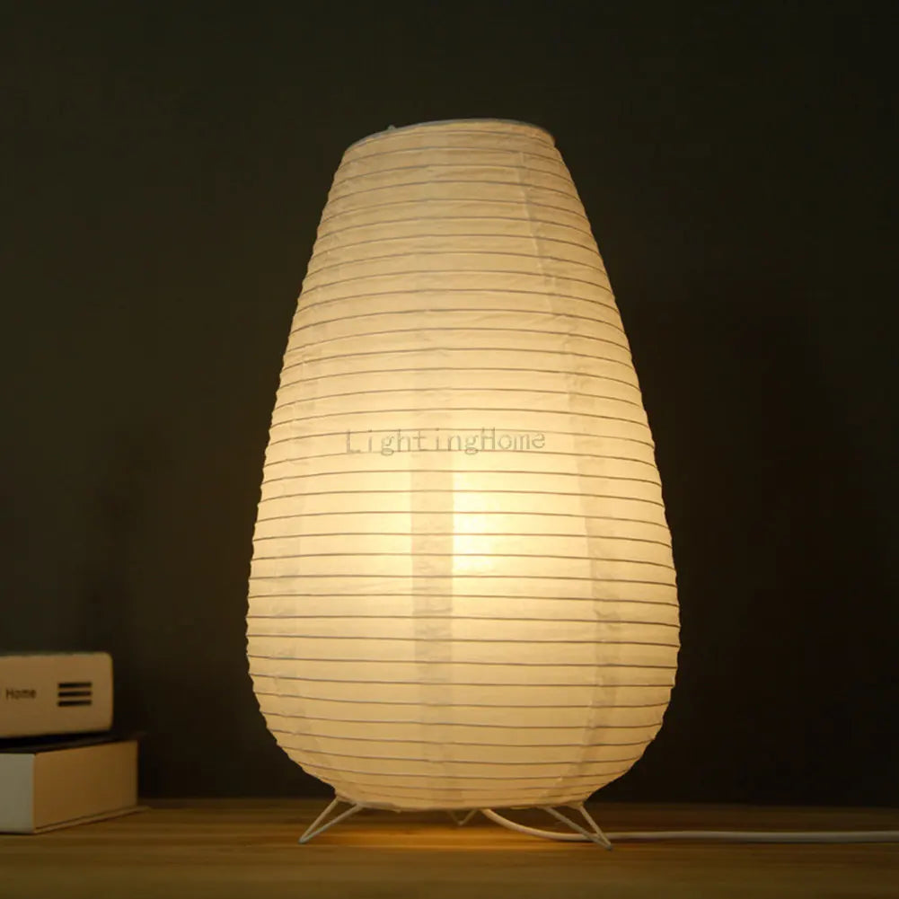 Nordic Paper Lantern Table Lamp Japanese Style Modern Living Study Room Bedroom Bedside LED Night Lighting Decor Drop Shipping