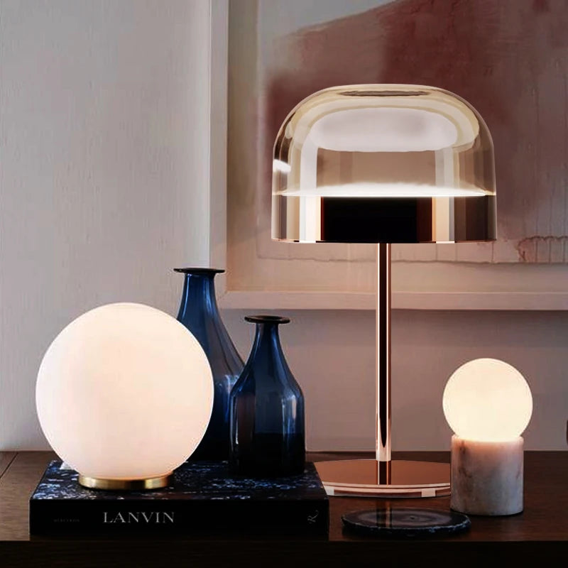 Italian Famous Brand Post-modern Glass Light Luxury Lamp Simple Creative Model Room Living Room Bedroom Bedside Lamp