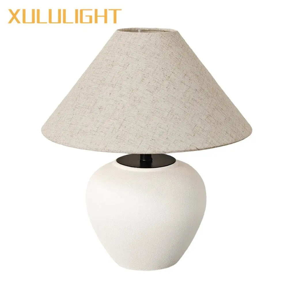 Ceramic Desk Lamp Wabi Sabi Style Mushroom Lamp Retro Bedside Decoration Table Lamp Bedroom Study Decoration Light Fixture