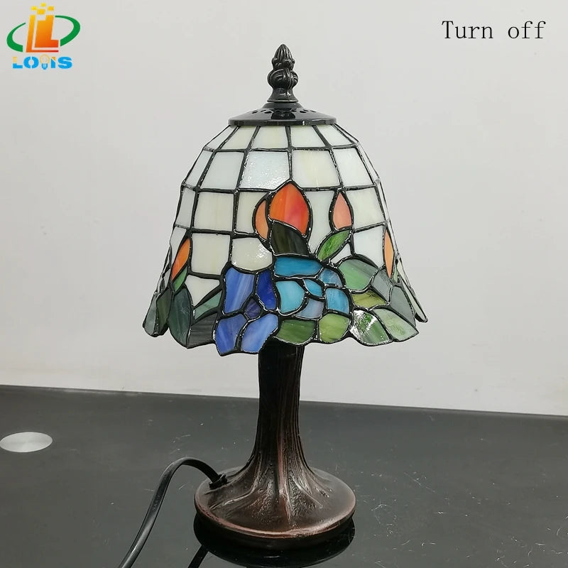 6 Inch Scandinavian Orchid Small Table Lamp Bedroom Bedside Breastfeeding Night Light Cafe Decoration Glass Birthday Gift