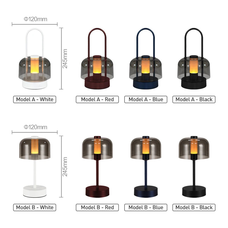 Modern Retro Nordic Desk Lamp Rechargeable Indoor Table Lamp Camping Lamp Night Light for Bedroom Campe Reading Home Decoration