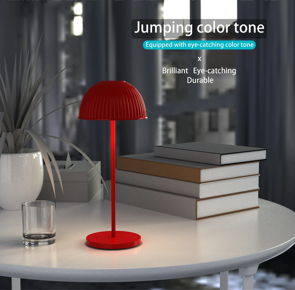 Modern Luxury Desk Night Light Camping Portable Outdoor Folding Mushroom LED Cordless Battery Rechargeable Table Lamp Restaurant