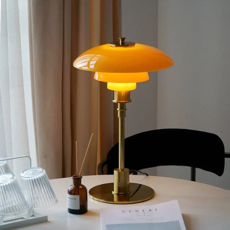 Danish Designer Nordic Glass Desk Lamp Retro Luxurious Living Room Bedroom Study Bedside Table Led Lights Modern Home Decoration