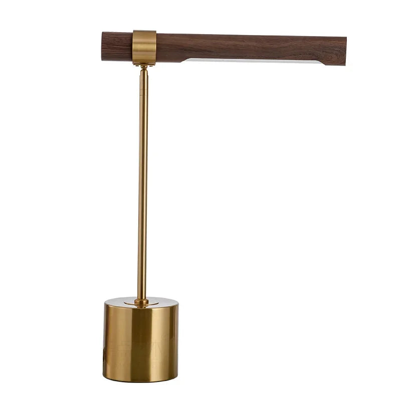 Modern simple wood grain LED desk lamp hotel art decoration table lamp bedroom study eye protection reading table lamp indoor