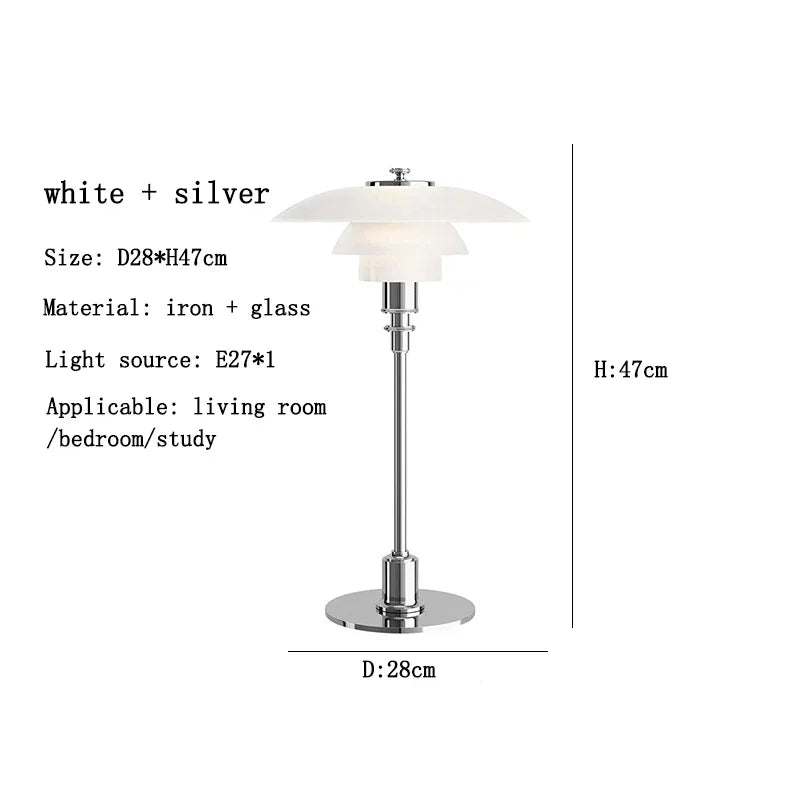 Danish Designer Nordic Glass Desk Lamp Retro Luxurious Living Room Bedroom Study Bedside Table Led Lights Modern Home Decoration