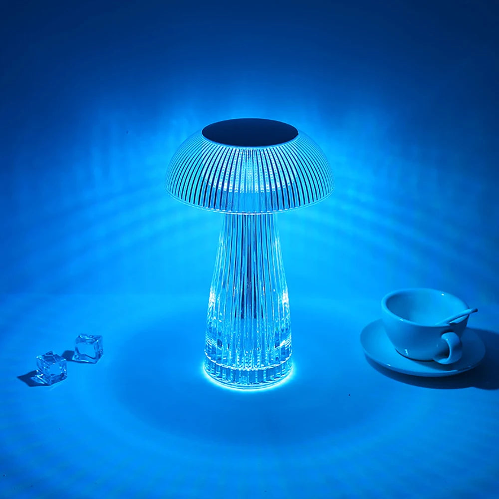 Mushroom Crystal Table Lamp LED  Ambient Light Touch Night Light for Restaurant Cafe Bar Living Room Bedroom Bedside Decoration
