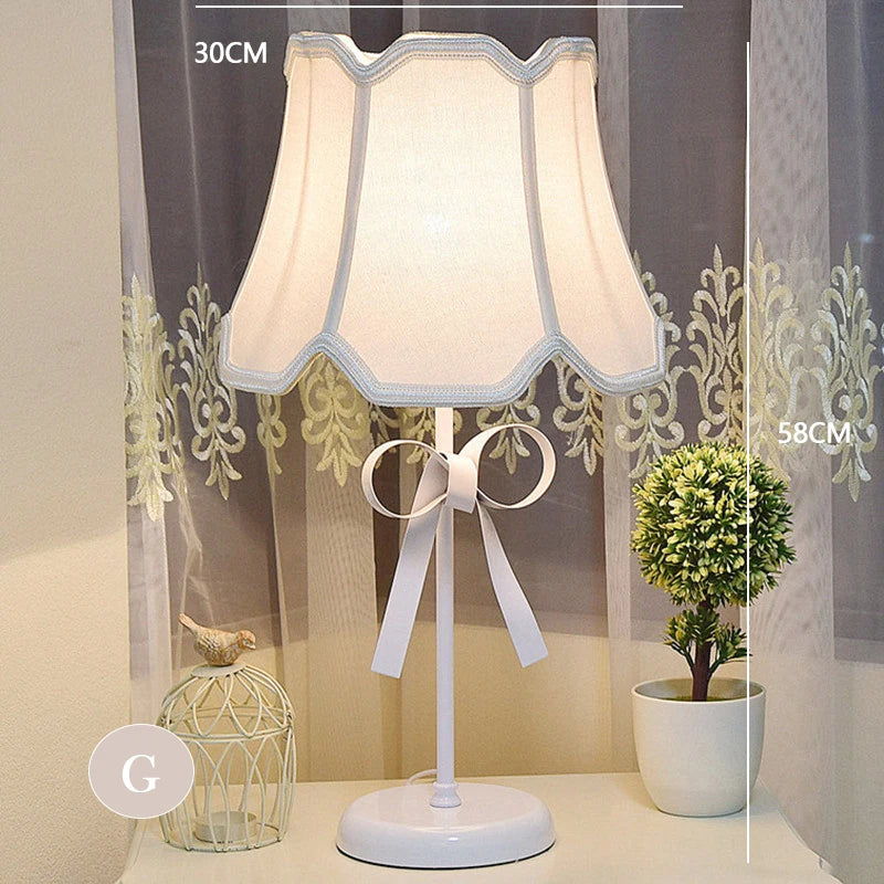 Pink Princess Room Bow Table Lamps Pink Bow Lamp Creative Nordic Children's Room Baby Room Bedside Girl Bedroom Table Lights LED