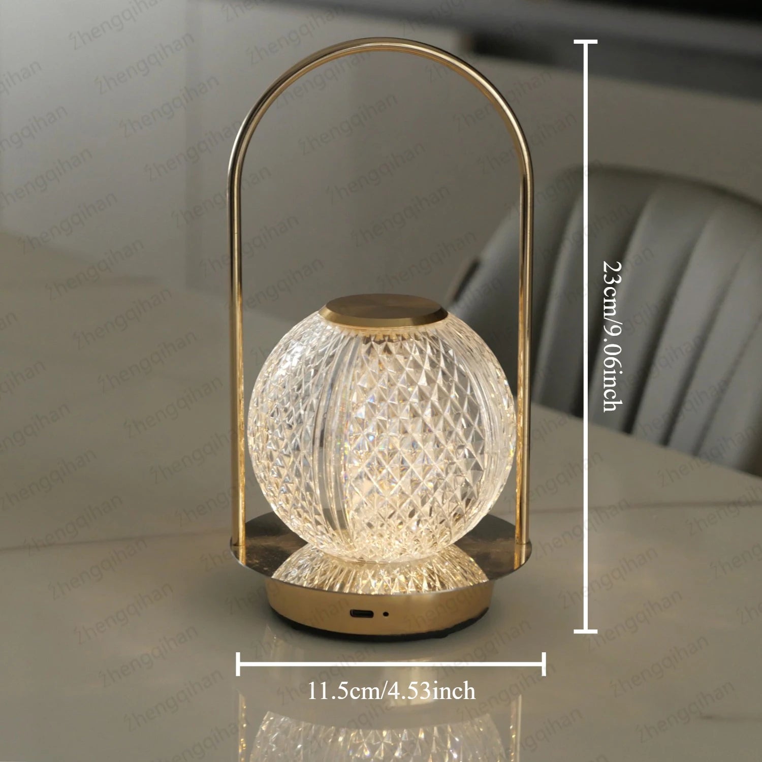 Wireless Table Lamp Rechargeable  Portable Bedroom Bedside Touch Crystal Desk Lamp Night Light LED Decor Lights for Bar Coffee