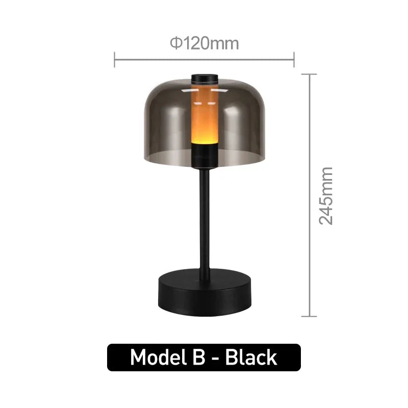 Modern Retro Nordic Desk Lamp Rechargeable Indoor Table Lamp Camping Lamp Night Light for Bedroom Campe Reading Home Decoration