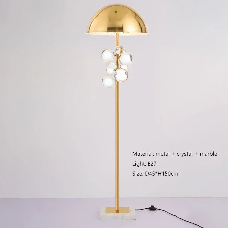Postmodern Creative Color Crystal Desk Lamps for Bedroom Model House Villa Living Room Study Light Luxury Floor Lamp Home Decor