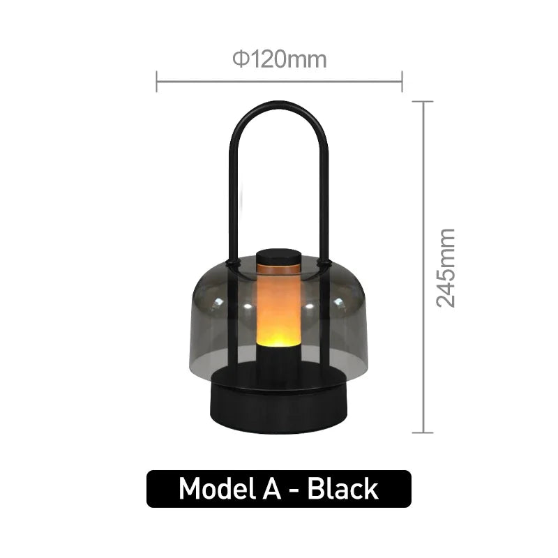 Modern Retro Nordic Desk Lamp Rechargeable Indoor Table Lamp Camping Lamp Night Light for Bedroom Campe Reading Home Decoration