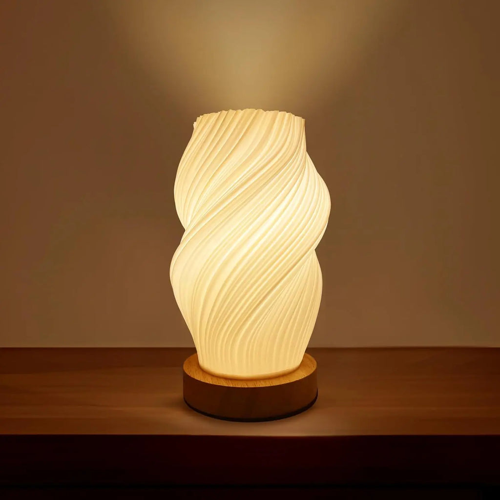 French Cream Style 3D Printed Lampshade Desk Lamp Bedroom Study Children's room Internet Red Atmosphere Decoration Desk Lamp