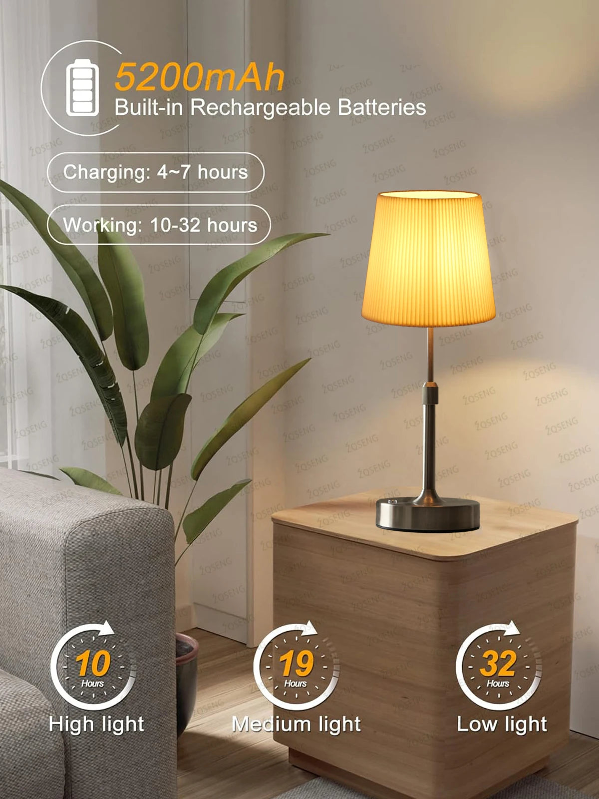 Led Cordless Night Light Rechargeable Bedside Table Lamps Touch Stepless Dimming Portable Desk Lamp For Bar Restaurant Camping