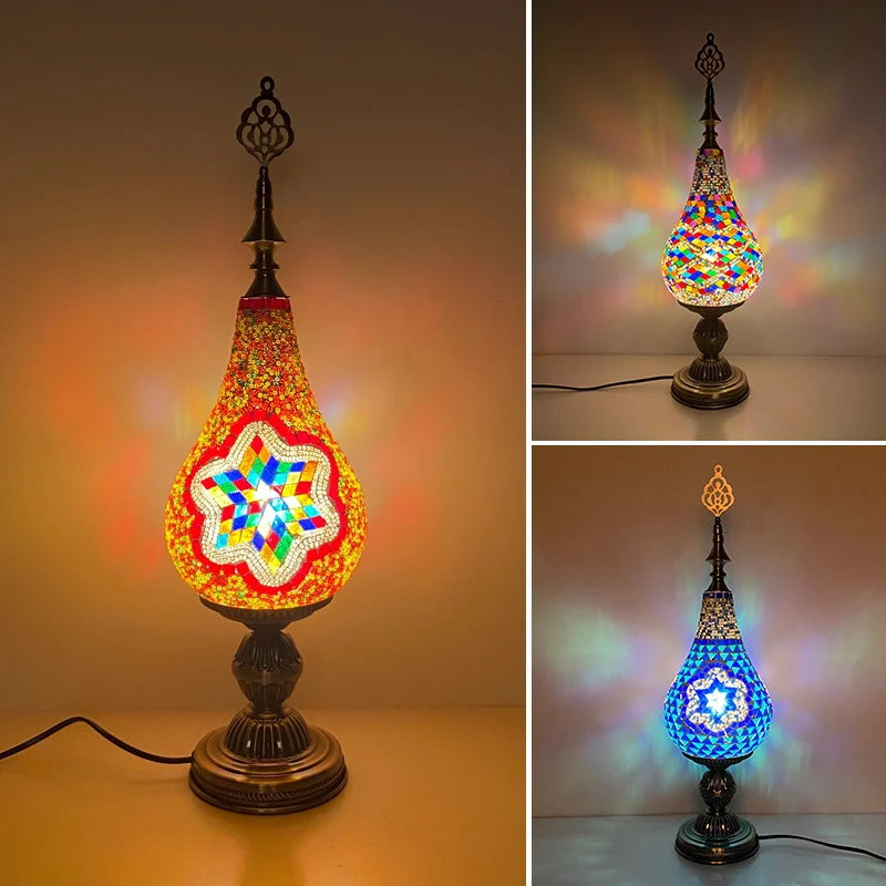 Moroccan Stained Glass Mosaic Table Lamp for Decor And Desk Lighting Ideal for Hallways Bedrooms Living Rooms & Studies