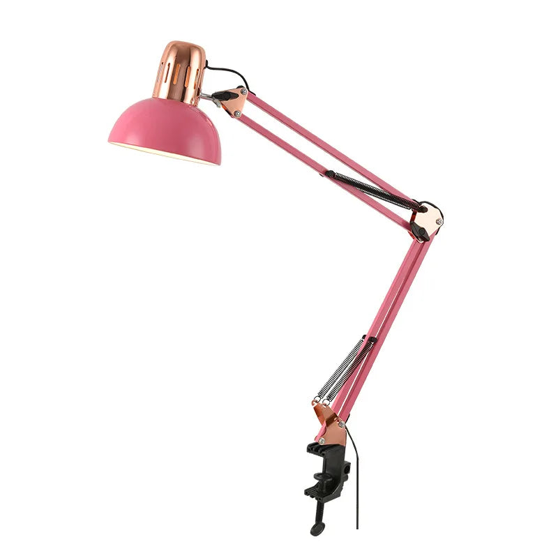 Industrial Foldable LED Table Lamp With Clamp E27 Telescopic Swing Arm Dormitory Reading Lamp Bedside Childern's Room Desk Light