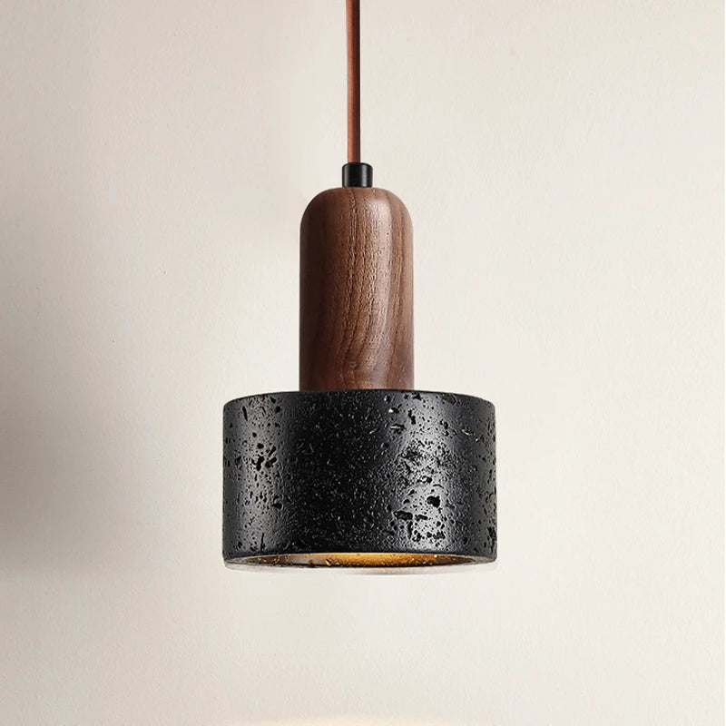 Black hole stone minimalist minimalist modern bedroom bedhead designer Nordic black restaurant bar personality chandelier