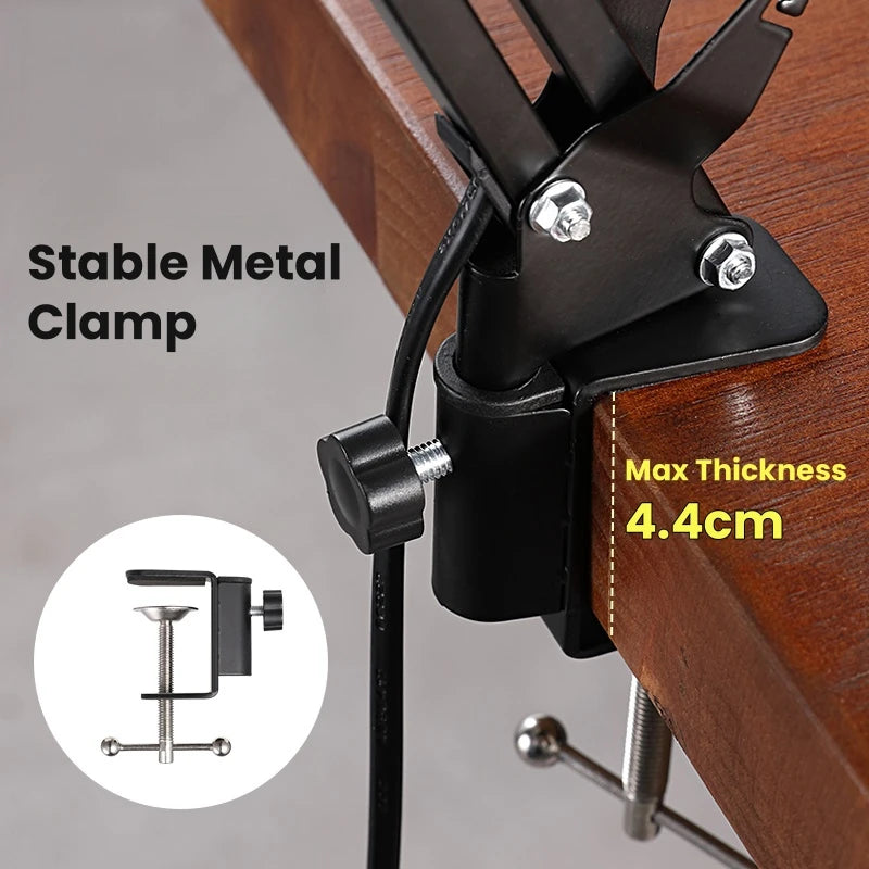 Industrial Foldable LED Table Lamp With Clamp E27 Telescopic Swing Arm Dormitory Reading Lamp Bedside Childern's Room Desk Light