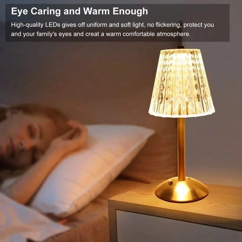 Bar Touch Table Lamp Rechargeable Wireless Desk Lamp Portable Bedroom Night Light LED Decor Lights for Coffee Hotel Restaurant