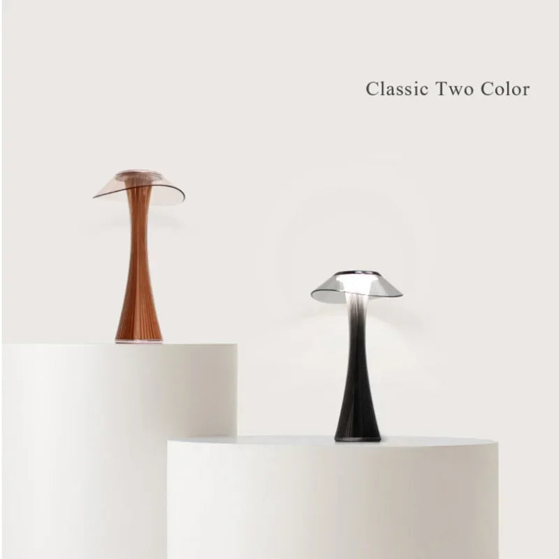 LED Table Lamp USB Charging Dimmable Protection Eyes Smart Touch Switch Bedside Lamps Transparent Crystal Creative Table Light