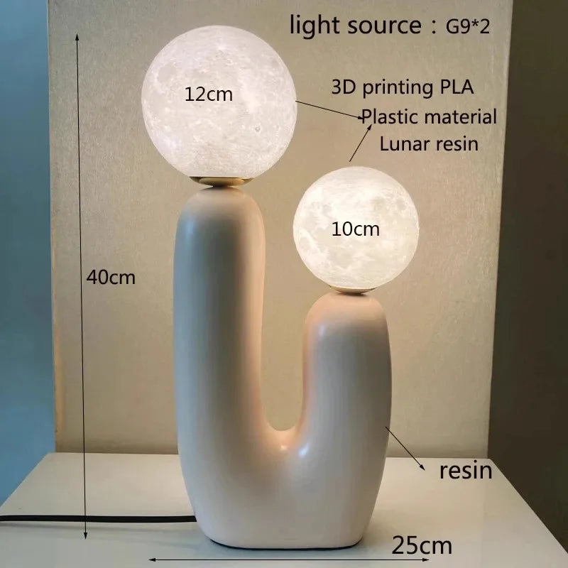 Modern Nordic Art Glass Table Lamp Bedroom Resin Bedhead Lamp Restaurant Living Room Personalized Atmosphere Lighting Table Lamp