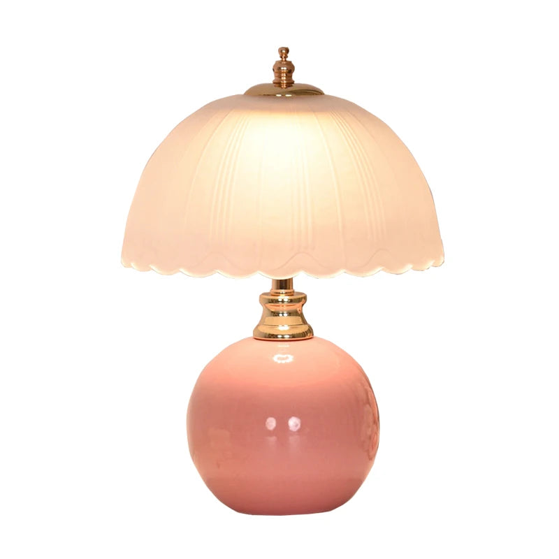 Modern Ceramic Glass Desktop Book Lamp Bedroom Bedside Table Lamp Light Luxury Atmosphere Children's Room Princess Table Lamp