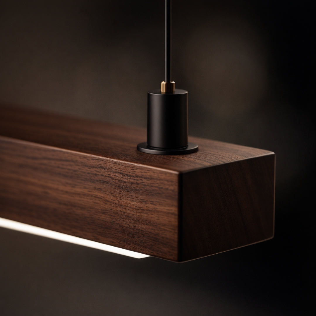 Suspension LED moderne en bois allongé Hang