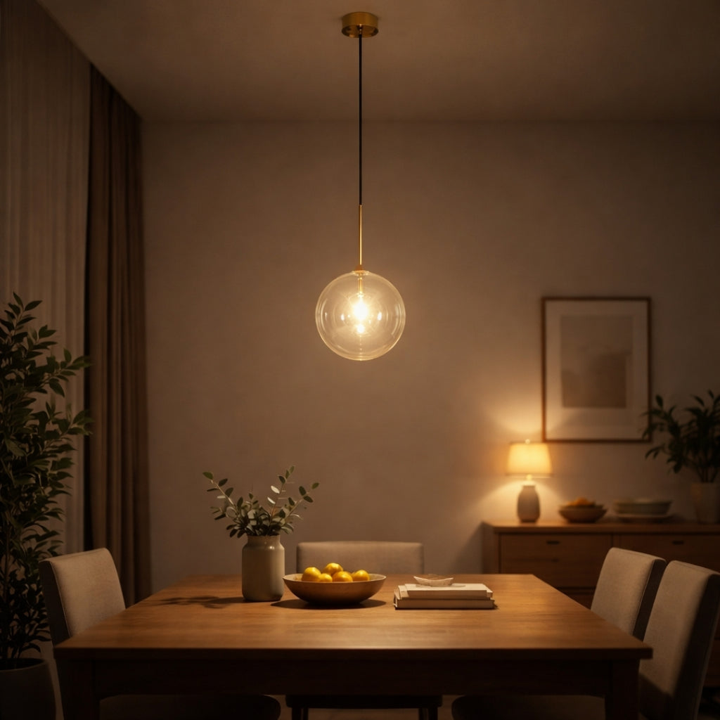 Suspension Boule en Verre LED Style Nordique Moderne