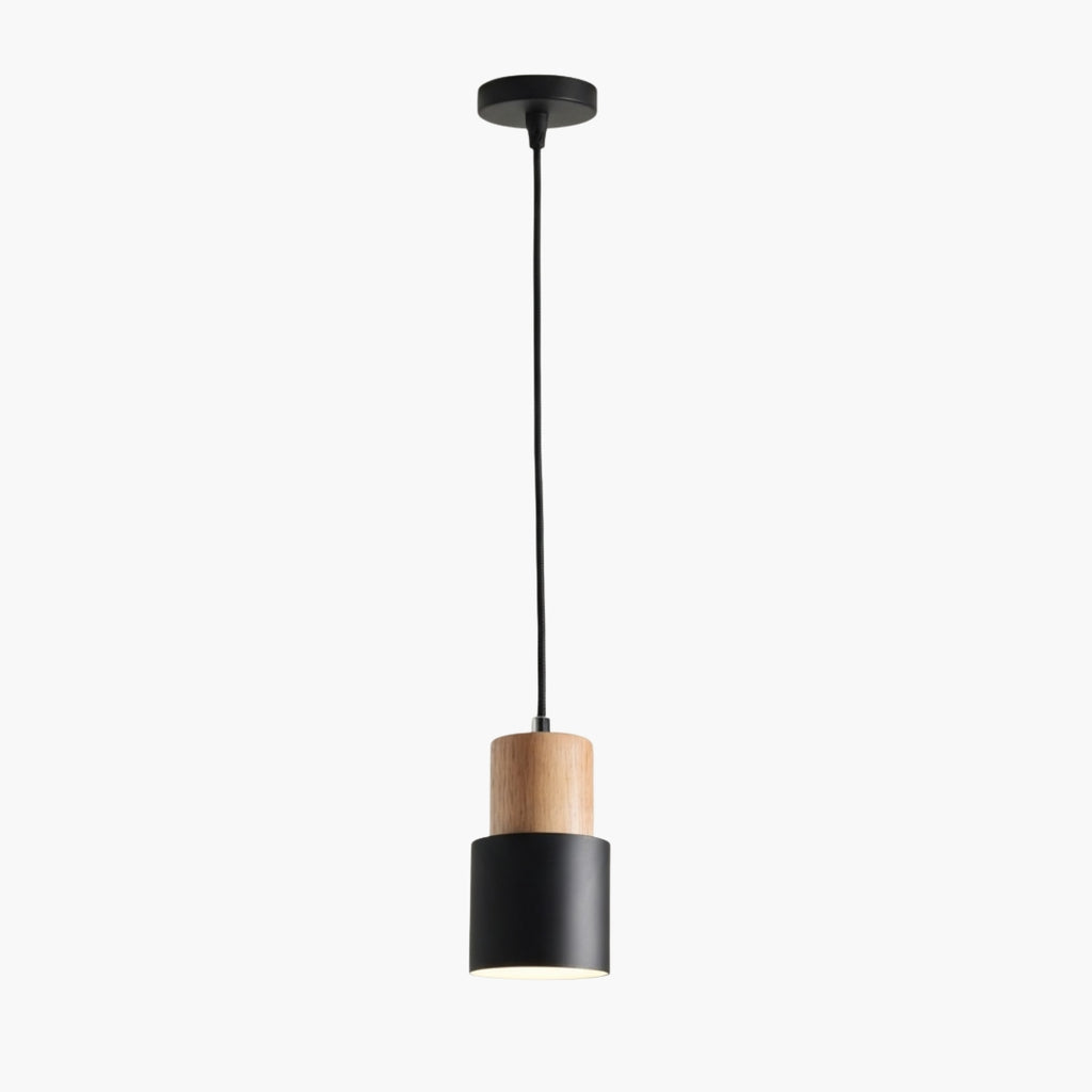 Suspension Cylindrique Bois et Métal Coloré