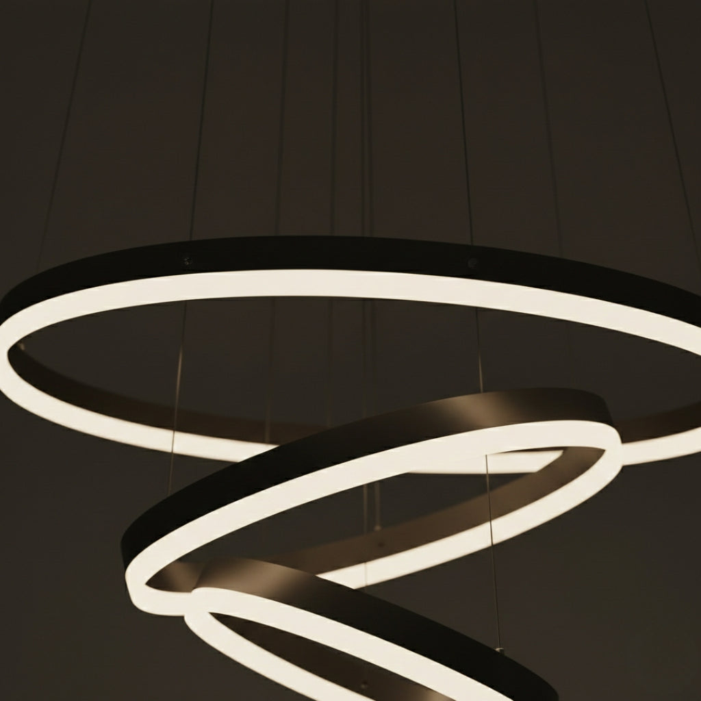 Suspension LED Moderne à Anneaux Circulaires