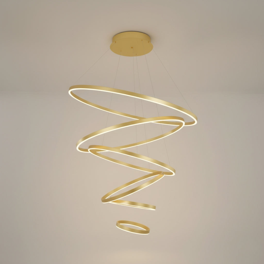 Suspension LED Moderne à Anneaux Circulaires