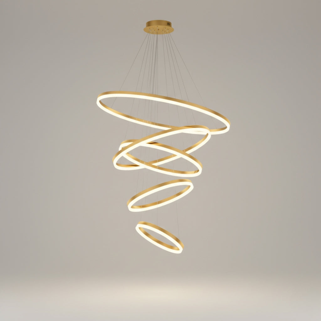 Suspension LED Moderne à Anneaux Circulaires