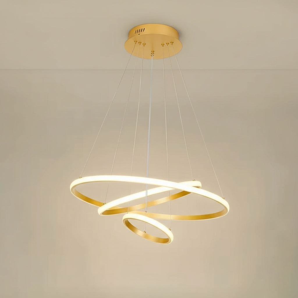Suspension LED Moderne à Anneaux Circulaires