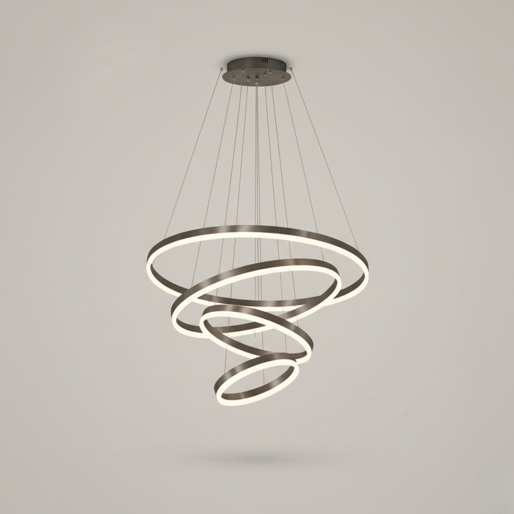 Suspension LED Moderne à Anneaux Circulaires