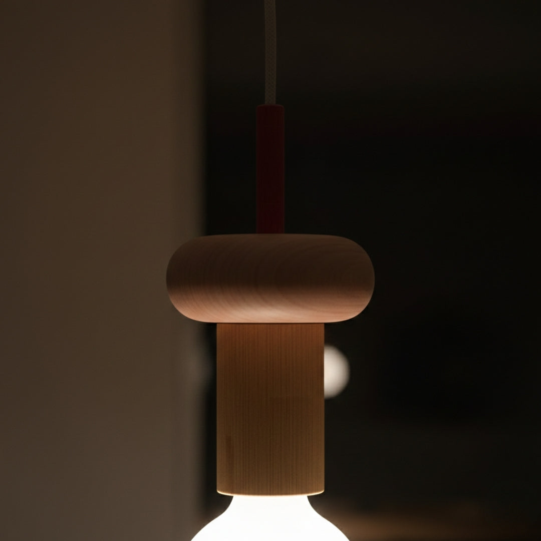 Suspension LED Nordique en Bois Élégant