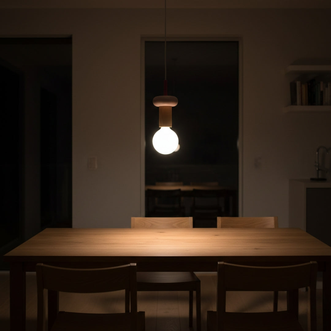 Suspension LED Nordique en Bois Élégant