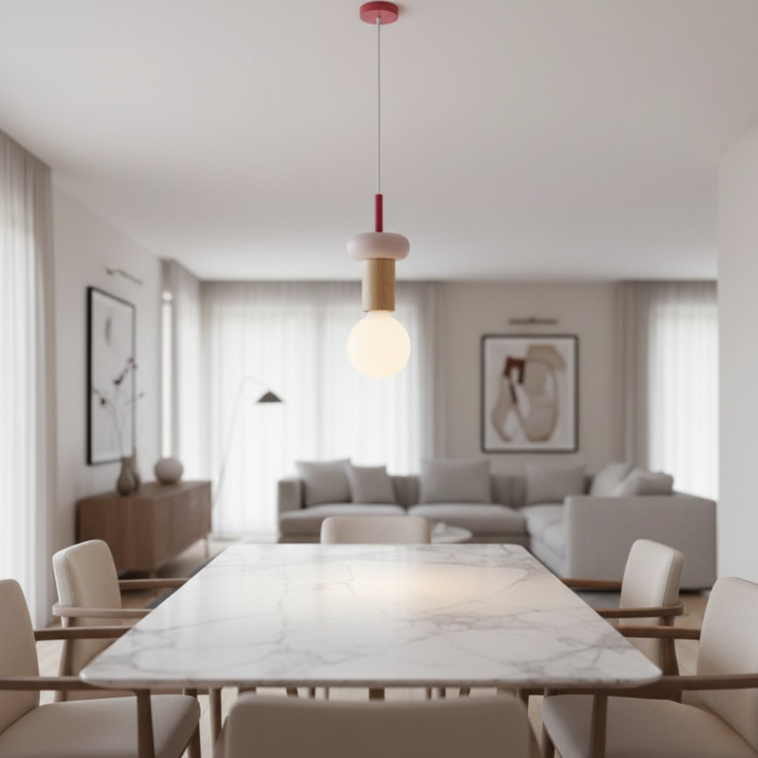 Suspension LED Nordique en Bois Élégant